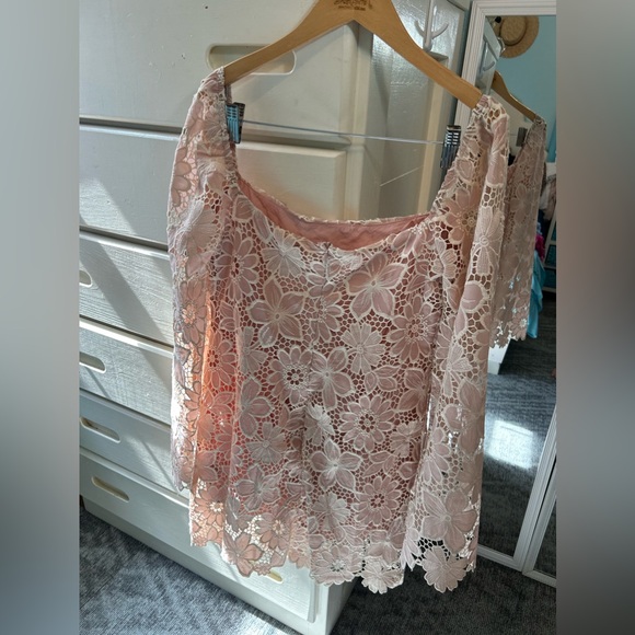 Floral lace square neck long sleeve mini spring dress✨ - Picture 5 of 6